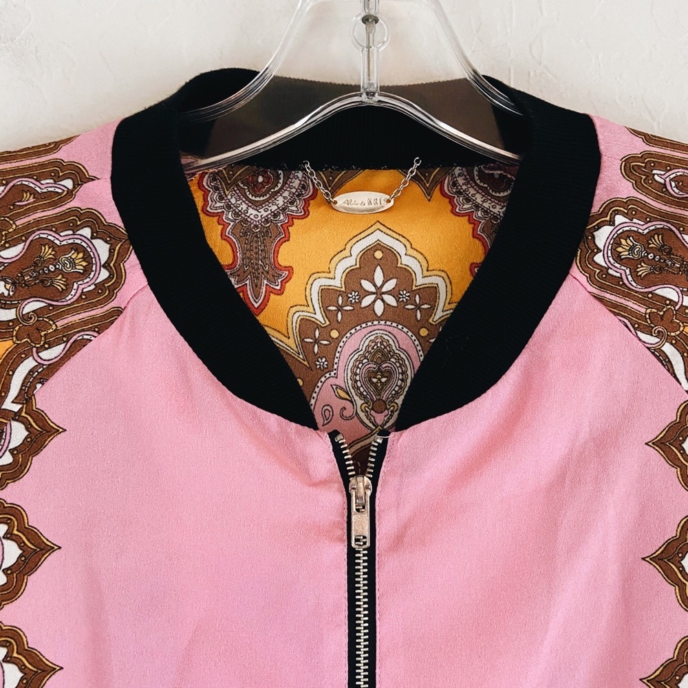 Ali & Kris Lightweight Jacket Women Size M Paisley Pink Orange - Picture 4 of 6
